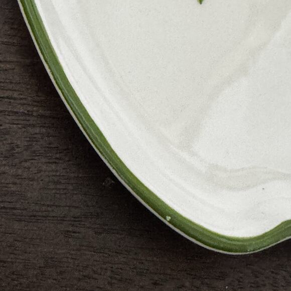 VTG Christmas Holly Apple Shaped Plate N.S. Gustin Co Nut Candy Trinket Dish USA - Picture 3 of 13